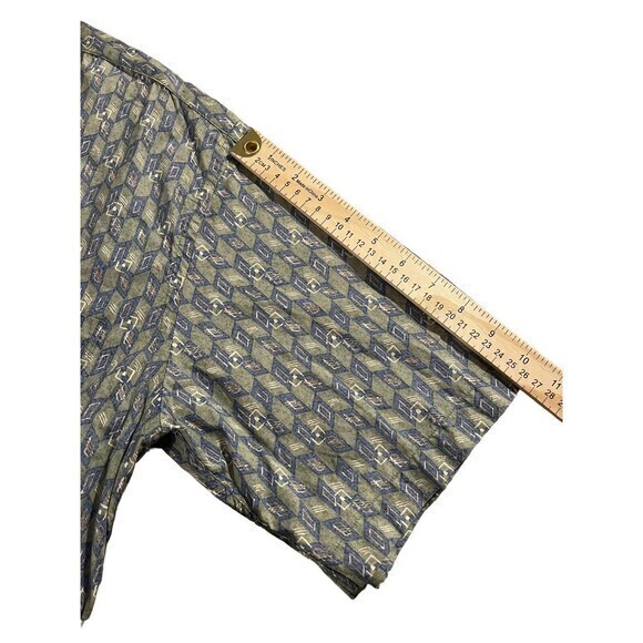 Burma Bibas Button Up 100% Cotton Shirt Mens Large‎ Green - Picture 3 of 7